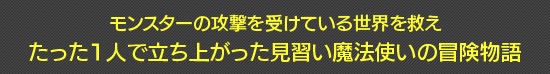 モンスターの攻撃を受けている世界を救え たった1人で立ち上がった見習い魔法使いの冒険物語