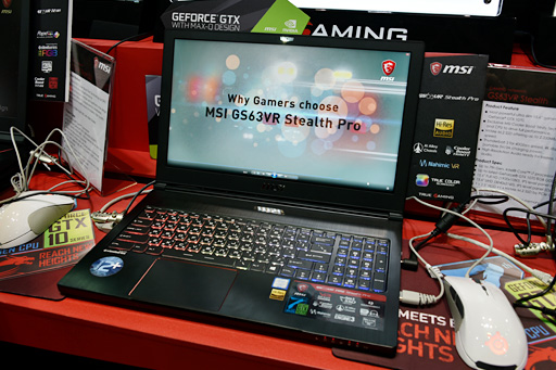 画像ギャラリー No.002のサムネイル画像 / ［COMPUTEX］MSIのMax-Q採用ノートPCは，従来と同じ筐体で何が変わった？ 横スクロールSTGのボス的デザイン採用マザーなどとまとめてチェック