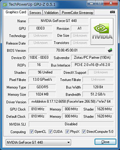 画像ギャラリー No.012のサムネイル画像 / 「GeForce GT 440」レビュー。3D性能も消費電力も動作クロック分はGT 430より高い