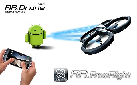 画像ギャラリー No.001のサムネイル画像 / 携帯電話から操作できるラジコンヘリ「AR.Drone」，Android端末に対応