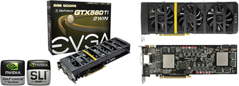 画像ギャラリー No.001のサムネイル画像 / 1枚にGTX 560 Tiを2基搭載したEVGA製のデュアルGPUカードが発売に