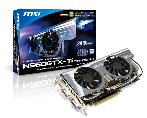 画像ギャラリー No.001のサムネイル画像 / 「Twin Frozr II」採用のOC仕様GTX 560 Tiなど，MSI製カード2製品が発売