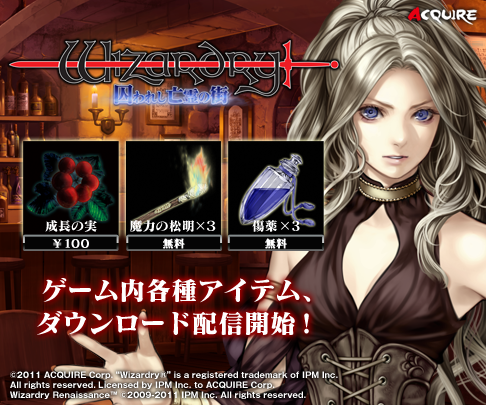画像ギャラリー No.001のサムネイル画像 / 「Wizardry 囚われし亡霊の街」，冒険に役立つ武器や薬などのDLCが配信