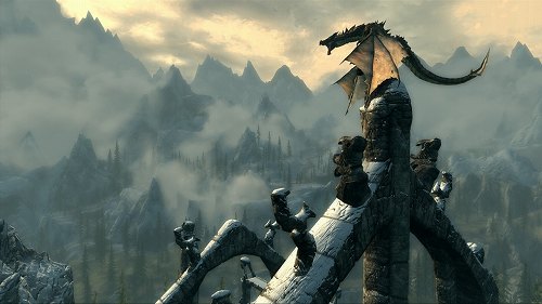 画像ギャラリー No.013のサムネイル画像 / [E3 2011］「The Elder Scrolls V：Skyrim」のライブデモがE3で公開。マンモスがのし歩くWhiterunの荒野でドラゴンと死闘