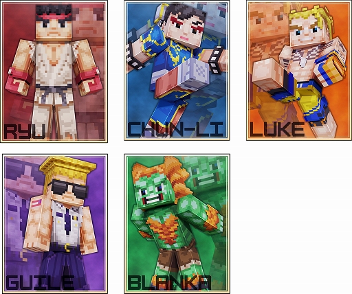 画像ギャラリー No.002のサムネイル画像 / 「Minecraft」に「ストリートファイター」スキンパックが登場。リュウや春麗，ルークなど35人が参戦
