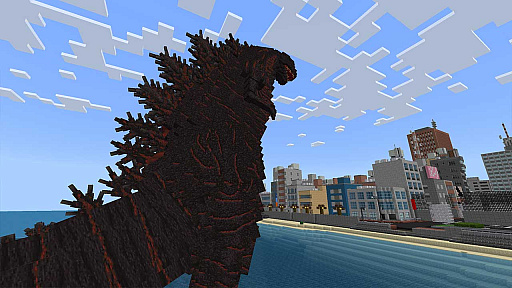 画像ギャラリー No.005のサムネイル画像 / ゴジラ,「Minecraft」を襲撃。ゴジラとして戦ったりゴジラから逃げたりする公式ワールドがマーケットプレイスで発売に