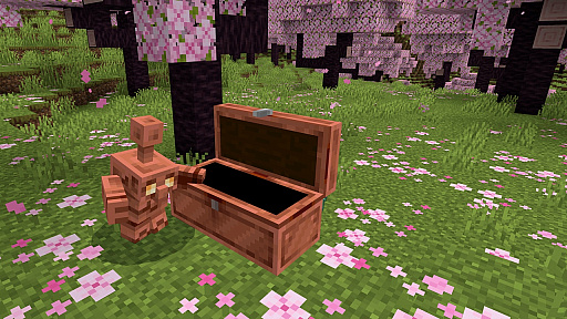 画像ギャラリー No.002のサムネイル画像 / 「Minecraft」“銅ゴーレム”が登場。チェストを整理してくれるかわいい新モブ。銅の装備も追加へ