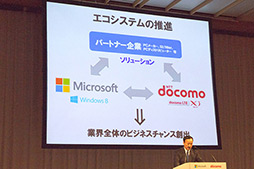 画像ギャラリー No.014のサムネイル画像 / 日本マイクロソフトとNTTドコモ，法人向けタブレットで協業。「Windows 8」と「Xi」で市場を開拓