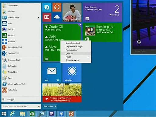 画像ギャラリー No.003のサムネイル画像 / Microsoft,「Windows 8.1 Update」を4月8日に提供開始。将来Windowsでは新型スタートメニューが導入されることに