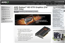 画像ギャラリー No.003のサムネイル画像 / AMDのRadeon HD 6770&6750製品情報ページから「OEM向け」の文言が外れる。HD 5700のリネーム品が自作市場に登場か