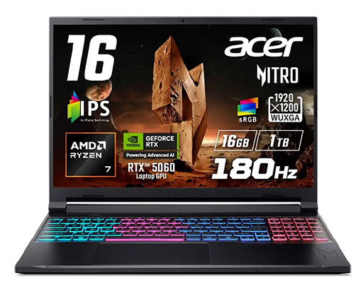 画像ギャラリー No.003のサムネイル画像 / Ryzen＆GeForce RTX 50シリーズ搭載の16インチ級ゲームノートPC計2製品がAcerから