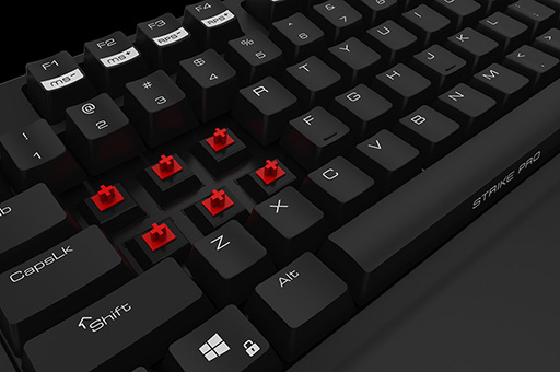 画像ギャラリー No.002のサムネイル画像 / Cherry赤軸採用英語キーボード「Strike Pro」と左右対称形状マウス「Neon」，Ozone製のゲーマー向け周辺機器2製品が国内発売