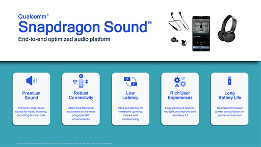 画像ギャラリー No.003のサムネイル画像 / Qualcommが「Snapdragon Sound」を発表。ハイエンドスマートフォンの音質向上や遅延の低減を実現