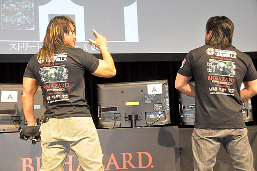 画像ギャラリー No.026のサムネイル画像 / ゲーム大会に新日本プロレスの棚橋弘至選手と後藤洋央紀選手も参加した「バイオハザード オペレーション・ラクーンシティ」完成発表会をレポート