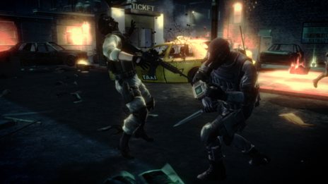 画像ギャラリー No.007のサムネイル画像 / 「バイオハザード オペレーション・ラクーンシティ」のゲームシステムを紹介。出血時やt-ウィルスに感染した際の対処方法，近接格闘時の戦い方などを確認