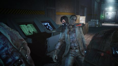画像ギャラリー No.008のサムネイル画像 / 「バイオハザード オペレーション・ラクーンシティ」のゲームシステムを紹介。出血時やt-ウィルスに感染した際の対処方法，近接格闘時の戦い方などを確認
