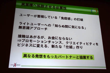 画像ギャラリー No.006のサムネイル画像 / ［CEDEC 2011］エイベックスの異業種コラボ技術をゲーム業界に。「これからはコラボレーション・プロデュース」をレポート
