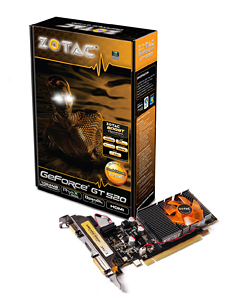 画像ギャラリー No.001のサムネイル画像 / Low Profile＆1スロット仕様のZOTAC製「GeForce GT 520」カードが発売