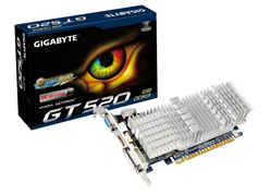 画像ギャラリー No.001のサムネイル画像 / ファンレス仕様のGIGA-BYTE製GT 520搭載カードが4300円前後で発売