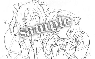 画像ギャラリー No.011のサムネイル画像 / 色はないけど肌色が多いことは分かる。「快盗天使ツインエンジェル〜時とセカイの迷宮〜」，店舗別購入特典イラストのラフ画が公開に