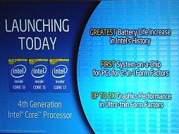 画像ギャラリー No.001のサムネイル画像 / ［COMPUTEX］第4世代Coreプロセッサと統合GPUの性能向上でモバイルゲーム環境に変化の兆し？　Intel説明会レポート