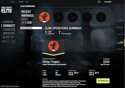 画像ギャラリー No.001のサムネイル画像 / 「Call of Duty: Elite」の新機能となる「Clan Operations」が,プレミアム会員向けにスタート。クランメンバー全員のスコアが重要に