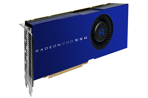 画像ギャラリー No.013のサムネイル画像 / ［SIGGRAPH］AMD，コンテンツ制作向けの青いグラフィックスカード「Radeon Pro」立ち上げ。容量1TBのSSDフレームバッファを持つ特別版「SSG」を予告
