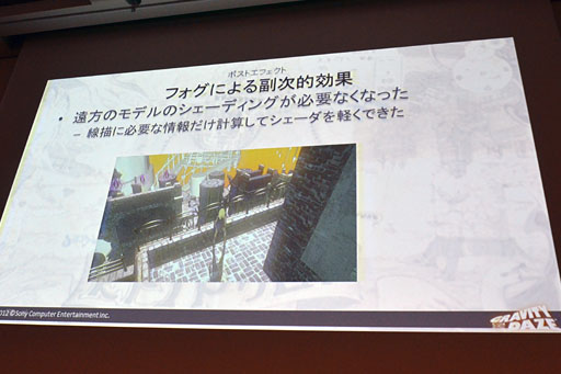画像ギャラリー No.034のサムネイル画像 / ［CEDEC 2012］「GRAVITY DAZE」のグラフィックスエンジン詳説。いかにしてSCEはリッチな画面効果と30fps動作をVita上で両立させたのか