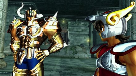 画像ギャラリー No.010のサムネイル画像 / 「聖闘士星矢戦記」，ペガサス星矢/ドラゴン紫龍/キグナス氷河/アンドロメダ瞬/フェニックス一輝ら5人の青銅聖闘士と，黄金聖闘士アルデバランが公開