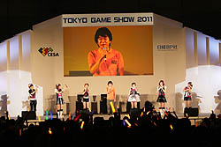 画像ギャラリー No.017のサムネイル画像 / ［TGS 2011］バンダイナムコゲームスのステージイベント「アニメもゲームもグラビアも！　全部まとめてアイドルマスター!!」で，アニメの新たなオープニング曲「CHANGE!!!!」が初公開