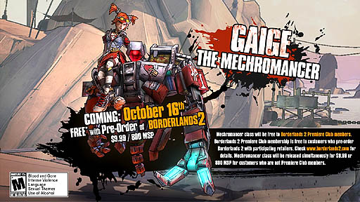 画像ギャラリー No.001のサムネイル画像 / 彼女の名前は“Gaige”。Gearbox Softwareが「Borderlands 2」の新キャラクター,Mechromancerの詳細を発表