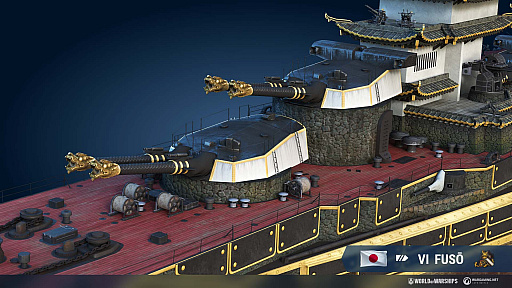 画像ギャラリー No.003のサムネイル画像 / 「World of Warships」，艦橋が甲冑姿の武士に変貌する新スキン“日本の城 ‐ 扶桑”が登場に
