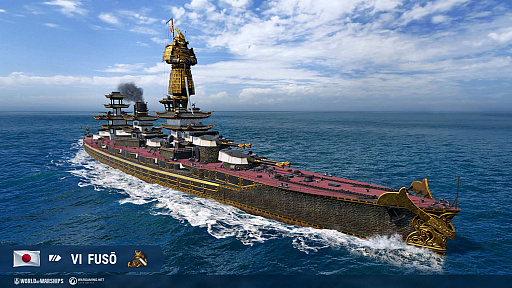 画像ギャラリー No.024のサムネイル画像 / 「World of Warships」，艦橋が甲冑姿の武士に変貌する新スキン“日本の城 ‐ 扶桑”が登場に