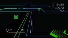 画像ギャラリー No.004のサムネイル画像 / Wiiウェア「ライトストリーム」の配信が本日スタート。闇に浮かぶ7色のラインがゴールを目指して疾走するレースゲーム