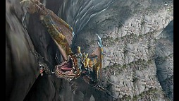 画像ギャラリー No.001のサムネイル画像 / 走る跳ぶ,そしてよじ登る「モンスターハンター4」のプロモーションムービーを掲載。一緒にいるのはオトモアイルー?