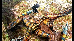 画像ギャラリー No.005のサムネイル画像 / 走る跳ぶ,そしてよじ登る「モンスターハンター4」のプロモーションムービーを掲載。一緒にいるのはオトモアイルー?