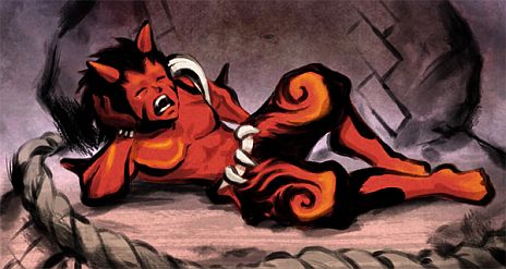 画像ギャラリー No.006のサムネイル画像 / PS Vita「墨鬼 SUMIONI」，ピザ・カリフォルニアとのコラボピザ「ベーコンエピ・墨鬼」が2月3日から数量限定発売。物語の導入部「其の弐」が公開に