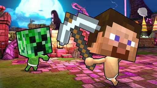 画像ギャラリー No.002のサムネイル画像 / 「Happy Wars」が「Minecraft」とコラボ。クリーパーの姿で敵を追いかけろ