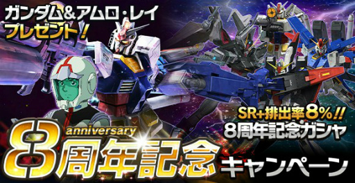 画像ギャラリー No.001のサムネイル画像 / 「ガンダムエリアウォーズ」8周年記念キャンペーンが開催中