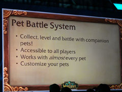 画像ギャラリー No.002のサムネイル画像 / 「World of Warcraft: Mists of Pandarian」,ペットを育成して3対3のグループ戦を行う「ペットバトルシステム」の存在が明らかに