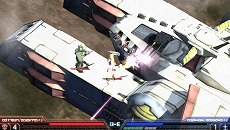画像ギャラリー No.004のサムネイル画像 / 「機動戦士ガンダム 木馬の軌跡」，戦場や攻撃目標によって局地戦は「対艦戦」か「制圧戦」に突入。メガ粒子砲を撃てるコマンド「砲撃」も明らかに