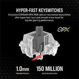 画像ギャラリー No.005のサムネイル画像 / 【PR】Corsairの新キーボード「K60 PRO TKL OPX」は，日本で人気の10キーレスに高速入力の光学式キースイッチを組み合わせた魅力的な製品だ