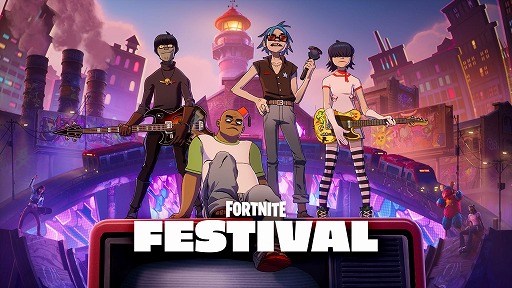 画像ギャラリー No.001のサムネイル画像 / 「Fortnite Festival」シーズン10のアイコンにバーチャルバンド「Gorillaz」を起用。ヌードル，2D，ラッセル，マードックのコスチュームが登場