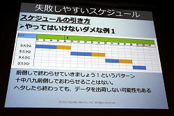 画像ギャラリー No.016のサムネイル画像 / ［CEDEC 2012］「ドラゴンクエストX」における開発進捗管理法とは？　セッション「大規模開発のプロジェクト管理 〜ドラゴンクエストXにおけるマネージメント事例〜」レポート