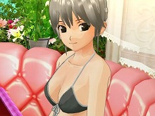 画像ギャラリー No.075のサムネイル画像 / 「マージャン★ドリームクラブ」，慣れない水着姿に恥ずかしがっている？ “受付さん”も凝視できる「ギャラリーモード」などの概要が公開に