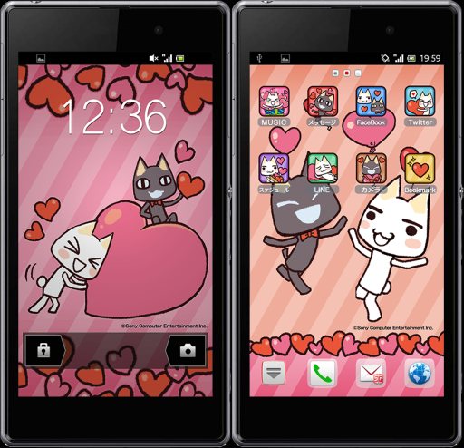 画像ギャラリー No.002のサムネイル画像 / スマホを「どこでもいっしょ」仕様にできるきせかえセットがコミュニティアプリ「CocoPPa」で配信中