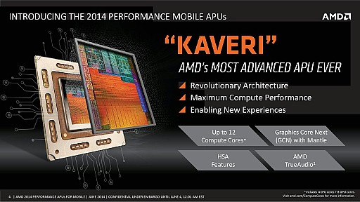 画像ギャラリー No.004のサムネイル画像 / ［COMPUTEX］AMD，ノートPC向けKaveriを正式発表。3系統9種の多彩なラインナップ，FXはi7キラー？
