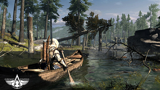 画像ギャラリー No.002のサムネイル画像 / 「Assassin's Creed III」の最新スクリーンショットやアートワーク公開。主人公コナーは二丁拳銃を操りカヌーを乗り回す