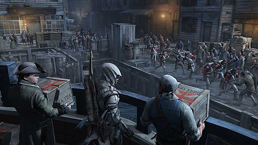 画像ギャラリー No.003のサムネイル画像 / 「アサシン クリードIII」および“レディ リバティ”のトレイラー公開。前者は「ボストン茶会事件」にフォーカス,後者では開発者達がゲームの裏側を披露