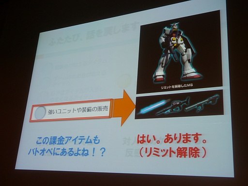 画像ギャラリー No.006のサムネイル画像 / ［CEDEC 2013］「機動戦士ガンダム バトルオペレーション」におけるF2P導入が紹介されたセッションをレポート